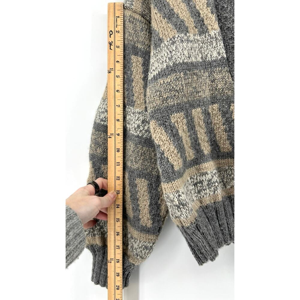 South Wool | Uruguay Handknit 100% Wool Cardigan Grandmacore Sweater S - Picture 8 of 10